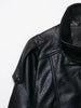 Winter Women Faux Leather Loose Jacket High Street Stand Collar Long Sleeve Coat Zipper Thicken Outwear