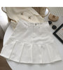 Y2K Vintage High Waist Pleated Skirt Women College Style Uniforms Safety Pants Mini Skirts Woman Korean Street Slim A-Line Skirt