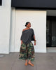 Women's Camouflage Wide Leg Pants Loose Casual High Waist Vintage Pockets Cropped Pants Harajuku Capris