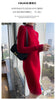 Autumn And Winter 100% Pure Wool Ladies Long Sweater Skirt Semi-High Collar Cashmere Dress Large Knit Bottoming Skirt