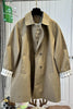 Korean Contrasting Color Plaid Lapel Medium and Long Trench Women's Coat Loose Coat