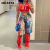 Denim Pants Women Retro Sexy Graffiti print Jeans Ripped Out Straight Trousers Street Embroidery Lady Pant