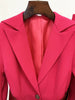 High Street S/S Runway Designer Suit Set Women's Slim Fitting Single Button Belted Blazer Flare Pants Set 2pcs