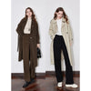 Women Casual Pants Autumn and Winter Mid Waist Workwear Style Straight Woolen Pants