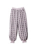Grey Purple Lamb Wool Pants Women's Winter with Thick Velvet Design and Small Flower Shrink Mouth Pants