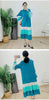 Striped Contrast Color Pleated Dress Women Lapel Flare Sleeves Single Breasted Loose Long Dresses Spring 2AA4365