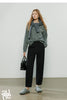 Women Casual Pants Winter Sweatpants Tapered Elastic Waist Split Design Fleece-Lined Warm Trousers
