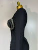 Women Sexy Sparkly Beading Bandage Dress Long Sleeve Bodycon Celebrity Party Elegant Evening Club Pary Dresses