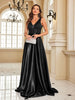 Elegant Sequins Evening Dress For Women Deep V-neck Satin Prom Party Green Dress Floor Length Blue Formal Gowns