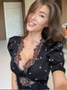 Lace Patchwork Printed Maxi Dresses For Women Sexy Streetwear Short Sleeves Slim Hollow Out Long Vestidos Robes Female
