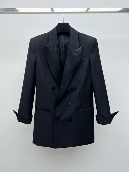 Women's Double Breasted Blazer Classic Versatile Comfortable Ladies Jacket
