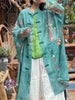 Spring Retro Print Ramie Loose Women Thin Wind Coats Leisure Long Trench Vintage Chinese Style Coat