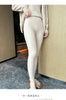 100% Cashmere Knitted Leggings Women High Waist Casual Wool Korean Trousers Solid Thicken Elasticity Ankle-Length Pants