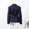 Spring Autumn Solid Women Short Windbreaker Stand Collar Long Sleeve Belt Single Breasted Female Coat Elegant Lady Outwear