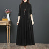 Autumn/Winter Women Knitted Dress Solid Loose Pullover Half High Collar Long Knitted Sweater Dress Female High-Quality