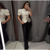 Frog Button Napoleon Short Jacket For Women Spring Stand Collar Cropped Coats Long Sleeve Street Outerwear