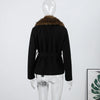 Elegant Faux Fur Thicken Jackets Women's Long Sleeves Pockets Patchwork Belts Hoodie Coat Winter Chic Warm Outerwear