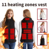Women's Winter Smart Heated Vest, 11-Zone Heated Vest, USB-Powered Solid-Color Hooded Jacket, Casual, Sports, and Outdoor Warmth