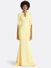 High Street Designer Party Vestido Women's Stand Collar Formal Cape Sleeve Diamonds Beading Long Maxi Dress