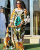 Africa Dress for Women for Evening Party Autumm Elegant Print O-neck Maxi Dress Muslim Abaya Dashiki African Clothing