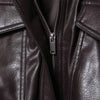 Women's Faux Leather Short Jacket Coat Long Sleeve High Collar Chic Top with Flap Pockets Female Outerwear