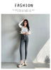 Women's High Waist Stretch Jeans Blue Black Gray and Versatile Multi-button Slim Denim Long Pants Female