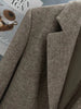 Retro Woolen Suit Jacket Women Long Sleeves Singel Breasted Brown Color Pocket Chic Blazers Office Lady Clothing 2DB2124
