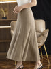 Women Autumn Winter Wool Skirt Long Pleated Skirt 100% Merino Wool Knitwear Grace Soft Dress Korean Style Skirt