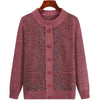 Middle Aged Mother Autumn Winter Retro Style Temperament Women Knitted Cardigan Sweater Jacket Elegant Loose Ladies Top