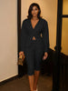 Elegant Blazer 2-Piece Set Women Single Breasted Jacket+Calf Pants Matching Simple Solid Office Commute Slim Outfits