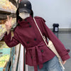 Spring Women High Neck Double-breasted Lace-up Solid Trench Coat Female Casual Elegant Windbreaker Jacket