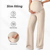 Plus Size Maternity Straight Pants Autumn Winter High Waist Pregnant Women Wide-leg Pants Outer Wear Premama Loose Trousers