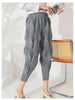 Versatile Slim Pleated Pencil Pants Women Elastic High Waist Solid Color Trousers Casual Autumn 2AA3771