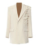 Women Apricot Butterfly Big Size Elegant Blazer Lapel Long Sleeve Jacket Tide Spring Autumn 1DH5934