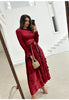 Pleated Socialite Shell Flower Dress Spring Original Lace-up Pleated Long Dresses for Women Clothing