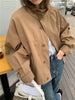 Korea Short Outerwear Woman Casual Loose Lazy Chic Long Sleeve Cotton Blends Windbreaker Coats Thin Thench