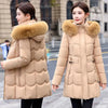 Women's Down Cotton Jacket Comfortable Elegant Ladies Winter Parka Coat Loose Temperament Lady Cotton Padded Outerwear