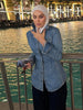 Women's Denim Lace Up Jacket Lapel Neck Waist Cinching Button Front Long Sleeve Coat Spring Femlae Casual Daily Outerwear