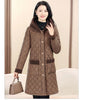 Winter Coat Vintage Velvet And Thickening Single breasted Cotton Coat for Women Fit Cotton Clip Warm Long Parka Plaid Coat