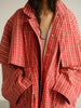 Chic checkered Stand Up Collar Windbreaker Women Casual Long Sleeve Single Breasted Loose Coat Spring Lady Daily Jacket