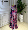 Women Print Ruffles Ball Gown Tiered Maxi Long Dress Fall Evening Birthday Vacation Holiday Party Dresses Vestidos