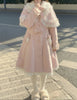Japanese Lolita Ladies Coat Sweet and Fresh Kawaii Gentle Bow Lace Tweed Coat Autumn and Winter Daily Versatile Outerwear Jacket