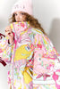 Women's Y2K Sweet Playful Loose Lapel Bomber Jacket Original All over Graphic down Filled Streetwear