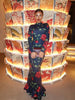 Flower Prints O Neck Women Dresses Sheath Elegant Evening Party Outfits Female Bodycon Long Sleeve Robes