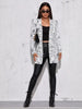 Elegant and Youth Blazer Spring Vintage Irregular Print Casual Woman Clothing High Street Lapel Blazer Woman Outerwears