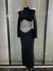 Sparkly Crystals Women Long Sleeve Sexy Bodycon Long Bandage Dress Evening Party Elegant Red Carpet Birthday Outfit