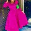 Autumn Stylish Women Evening Party Dress Long Puff Sleeve Elegant Pleated A-Line Gowns Birthday Wedding Celebrate Robes