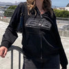 Y2K Gothic Butterfly Print Zip Up Women Hoodies Winter Grunge Skeleton Sweatshirt Casual Hooded Jacket Streetwear Hoodie