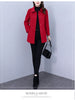 High End Women's Solid Woolen Coat Autumn Winter Middle Aged Mother Wool Trench Outwear Large Size Mother Warm Blend Jacket 4XL