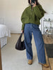 Woman Loose Gray Warm Baseball Jacket Autumn Casual Oversized Bomber Jacket Girls Vintage Thick Warm Outwear